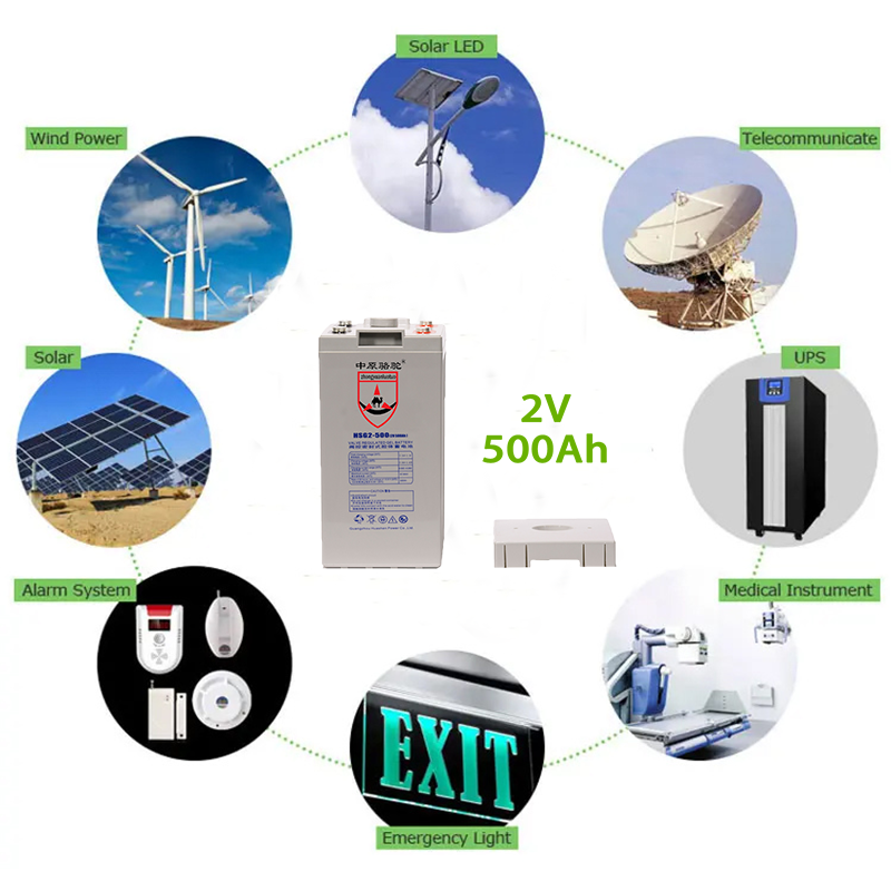Factory Selling Long Life Deep Cycle Gel Solar Storage Battery 2v500ah Solar Battery Ups Battery for Telecom